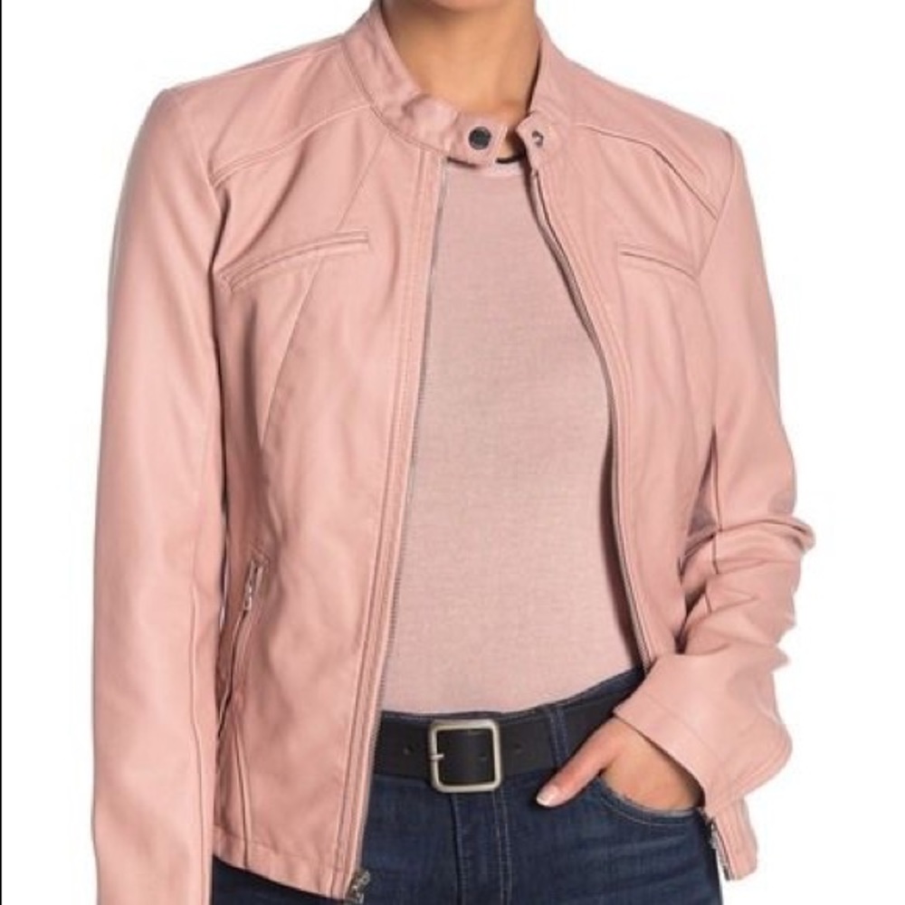 Joujou Pale Pink Faux Leather jacket